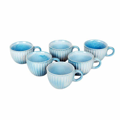 Cyan Blue Tea Cups - Set of 6 - Dining & Kitchen - 5