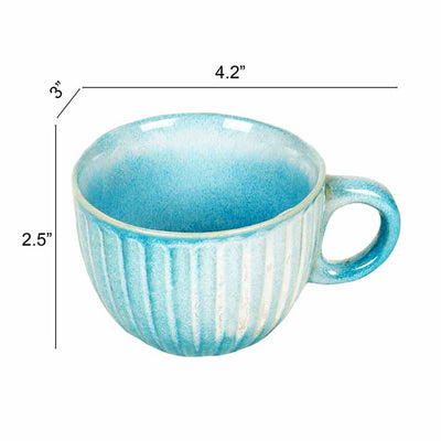 Cyan Blue Tea Cups - Set of 6 - Dining & Kitchen - 4