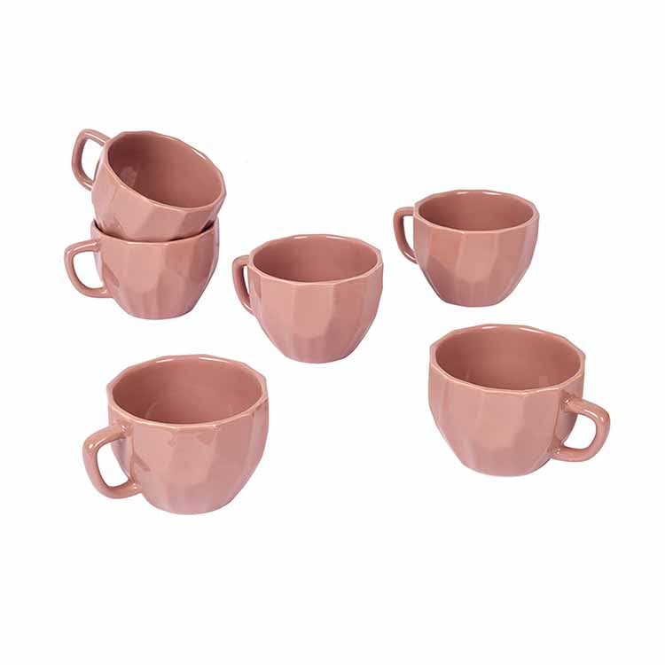 Peachy Dents Tea Cups - Set of 6 - Dining & Kitchen - 5