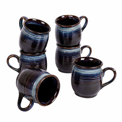 Cup Ceramic Dark Blue - Set of 6 - Dining & Kitchen - 5