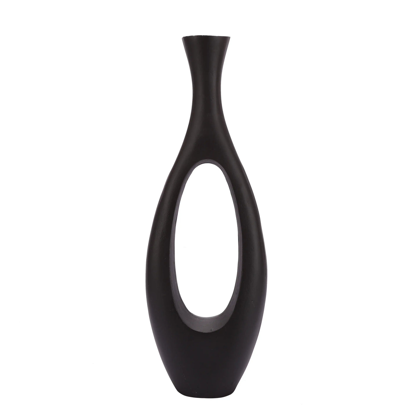 Oblong Vase in Raw Black Finish Small Size 61-378-55-3