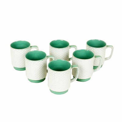 White Pearl Tea Cups - Set of 6 - Dining & Kitchen - 5