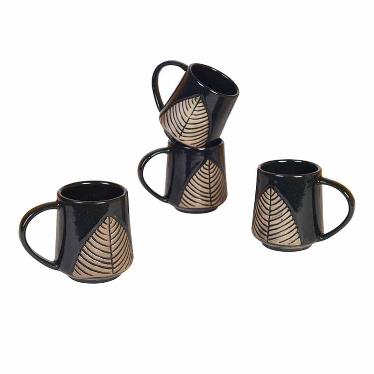 Falling Leaves Tea Mugs - Set of 4 (4.5x3x4") - Dining & Kitchen - 5