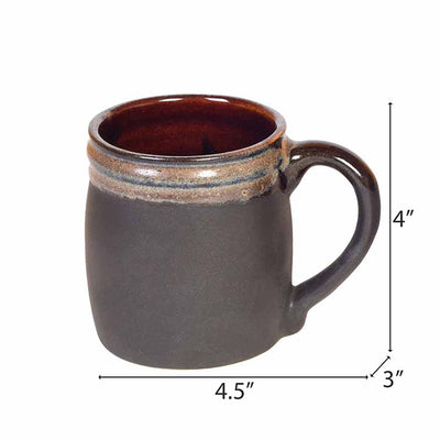 Elemental Brown Tea Cups - Set of 4 (4.5x3x4") - Dining & Kitchen - 4