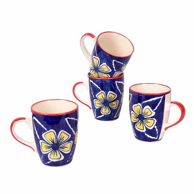 Flowers of Ecstasy Coffee Mugs - Set of 4, Azure - Dining & Kitchen - 5