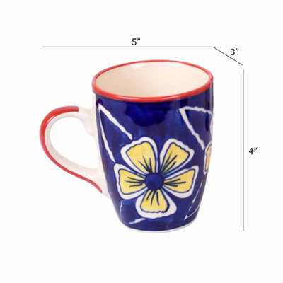 Flowers of Ecstasy Coffee Mugs - Set of 4, Azure - Dining & Kitchen - 4