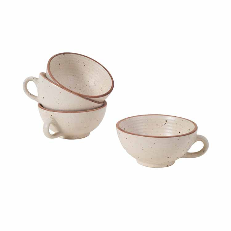 Elysian White Soup Bowls - Set of 4 (5.5x4.6x2.2") - Dining & Kitchen - 5