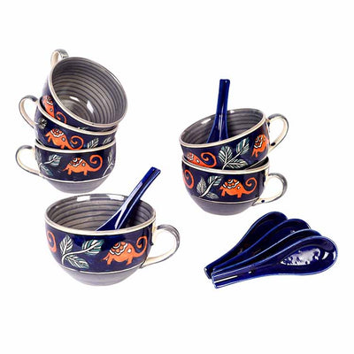 Morning Tuskers Soup Bowls w/Spoons - Set of 6 - Dining & Kitchen - 2