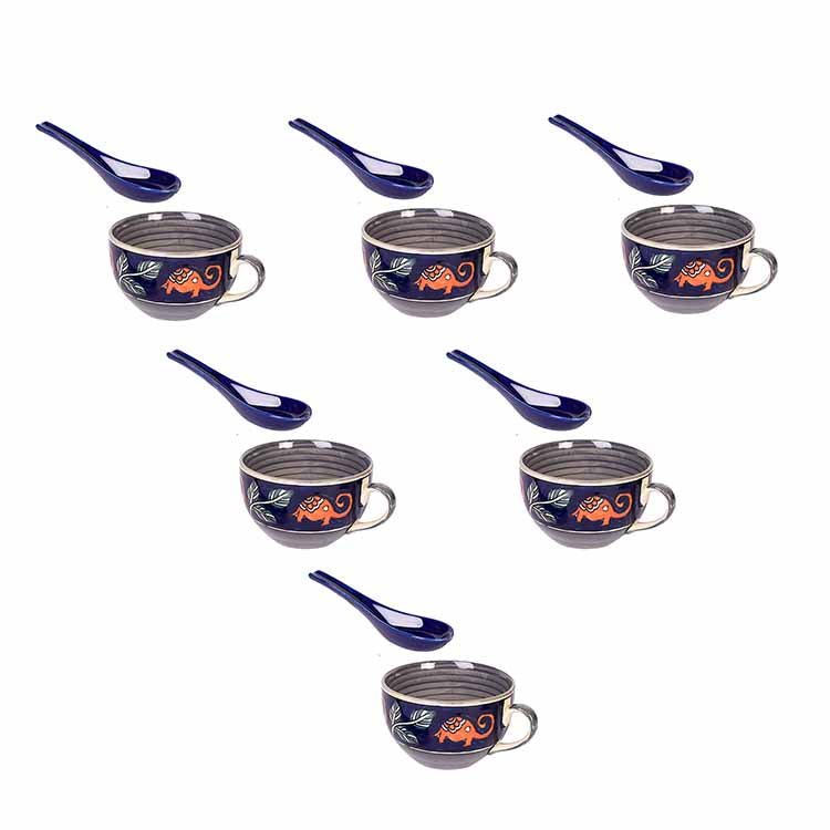 Morning Tuskers Soup Bowls w/Spoons - Set of 6 - Dining & Kitchen - 5