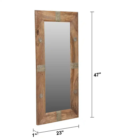 Omari Wooden Rectangular Wall Mirror (23in x 1in x 47in) - Home Decor - 5