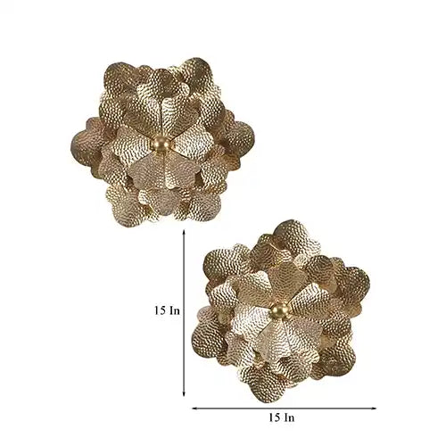 Gold Hammered Flower Wall Decor Set of 2