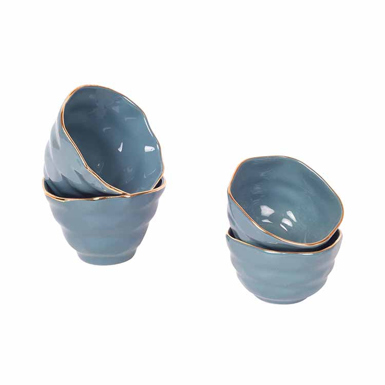 Teal Blue Sweet Bowls (2 Small & 2 Big) - Set of 4 - Dining & Kitchen - 2