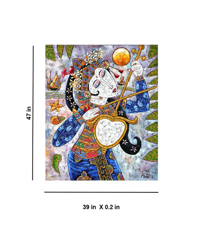 Musical Oriental Woman - Wall Decor - 3