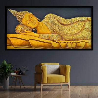 Golden Reclining Buddha - Wall Decor - 1