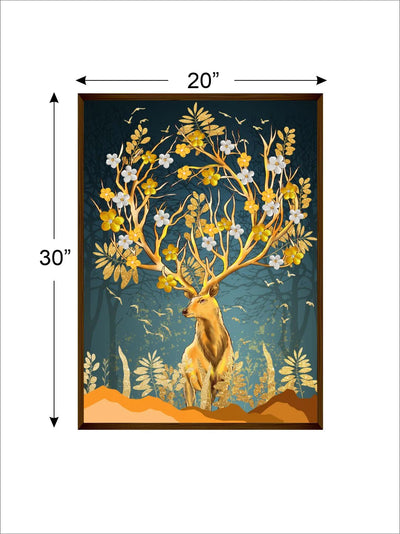 Abstract Deer & Flowers - Wall Decor - 4