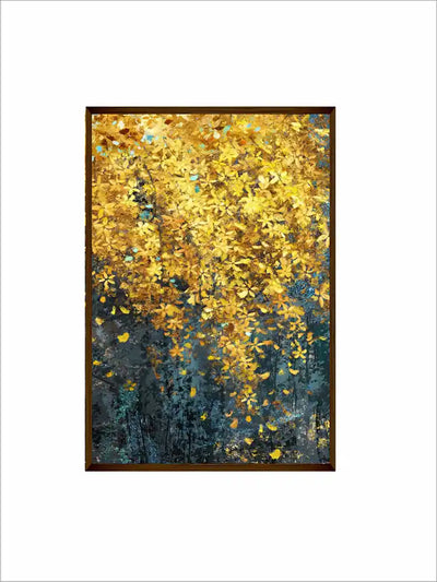 Golden Leaves Abstract Art - Wall Decor - 2