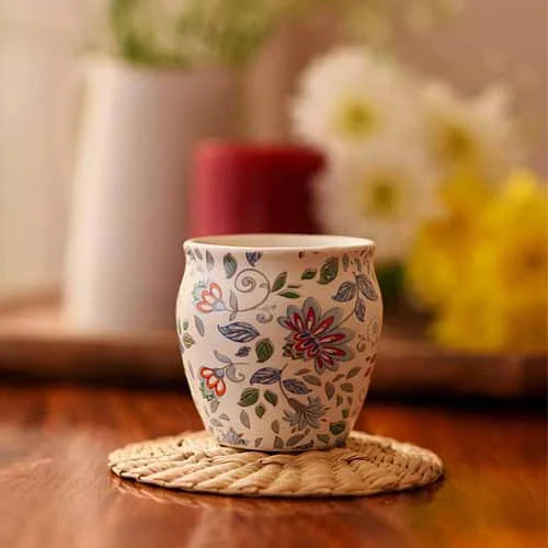 Lotus Platter with Ribbed Vase, Platter & Kulhads - Dining & Kitchen - 2
