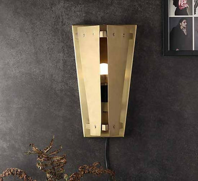 Tri-Angular Antique Brass Wall Lamp 80-006-32-2
