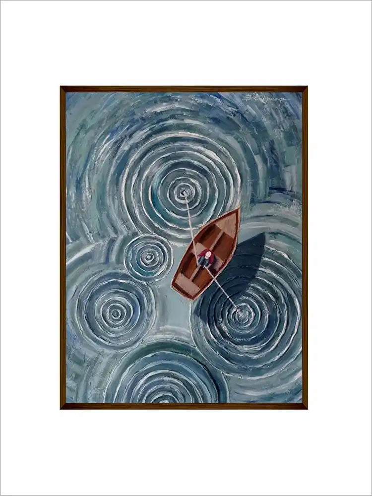 Landscape with Boat Abstract Art - Wall Decor - 2