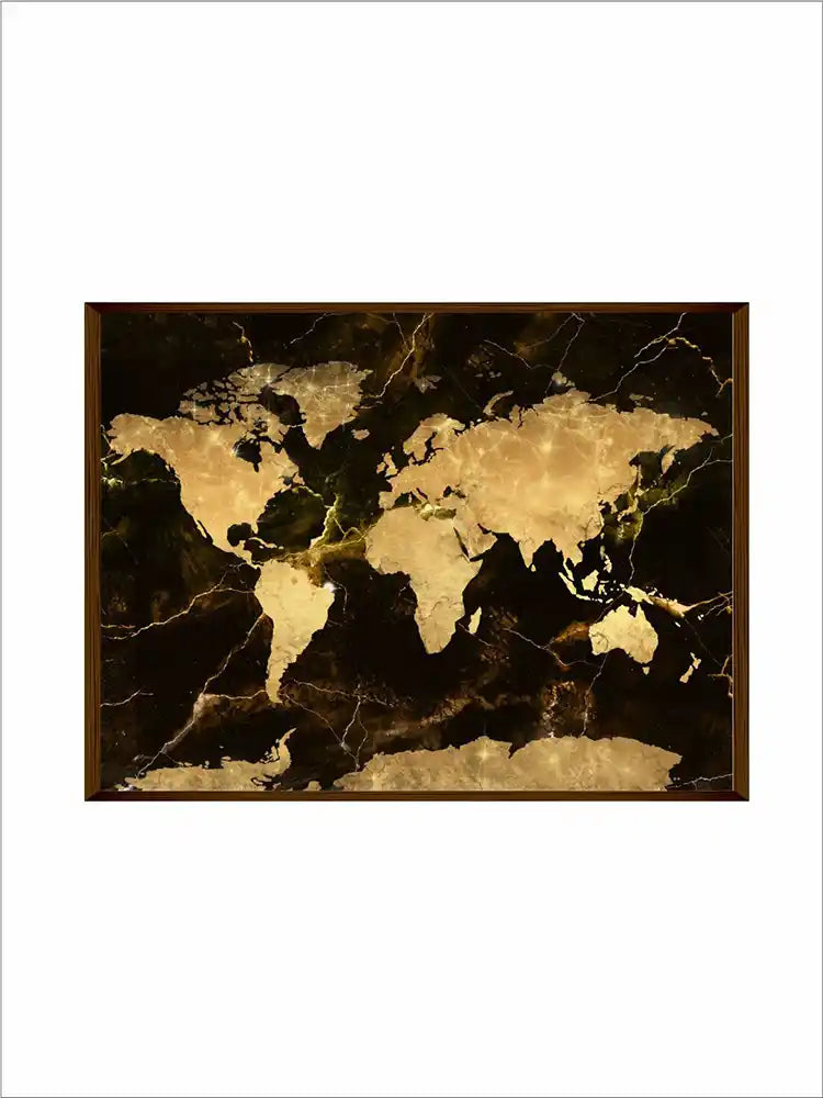 Black Golden World Map - Wall Decor - 2