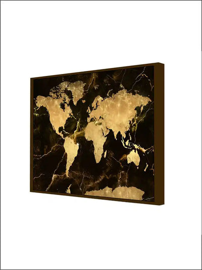 Black Golden World Map - Wall Decor - 3