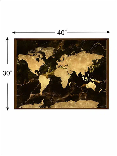 Black Golden World Map - Wall Decor - 4