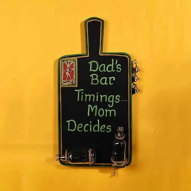 "Dad's Bar" Handcrafted in Wood (9x2x17") - Pisarto