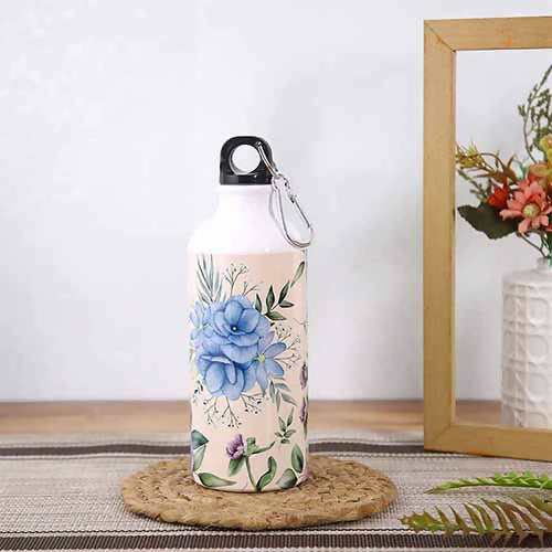 Beautiful Printed Floral Design Sipper Water Bottle Aluminium 600 ml