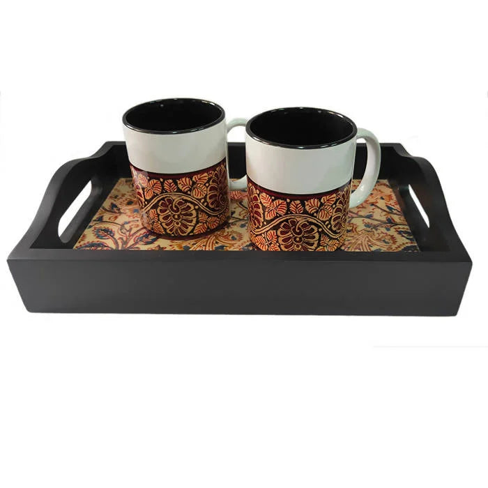 Black Polish Tray With Mug - Dining & Kitchen - 1