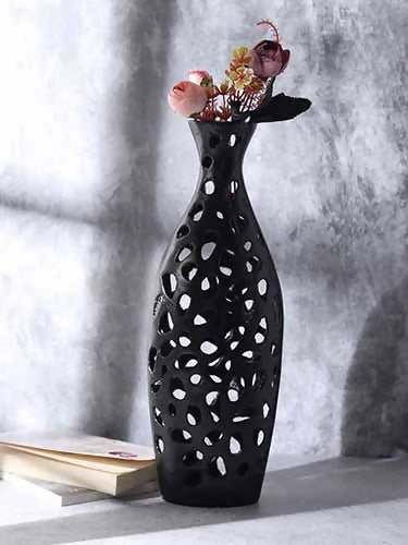 Sophia Floral Vase Large in Black -52-641-39-3