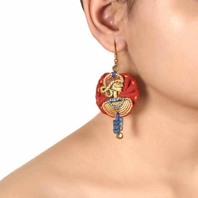 The Royal Empress Handcrafted Tribal Dhokra Round Earrings in Red - Fashion & Lifestyle - 2
