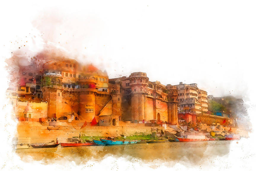 Ghats on the Ganges River, Varanasi 2 - Wall Decor - 2