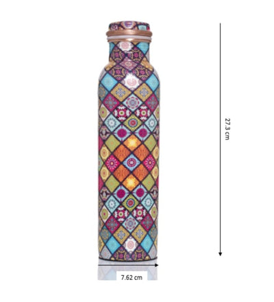 Multicolor Abstract Pattern Copper Bottle - Dining & Kitchen - 4