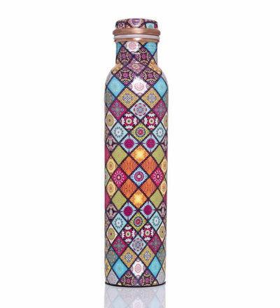 Multicolor Abstract Pattern Copper Bottle - Dining & Kitchen - 3
