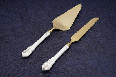 White Gold Stainless Steel Cake Server Set of 2 - Dining & Kitchen - 2