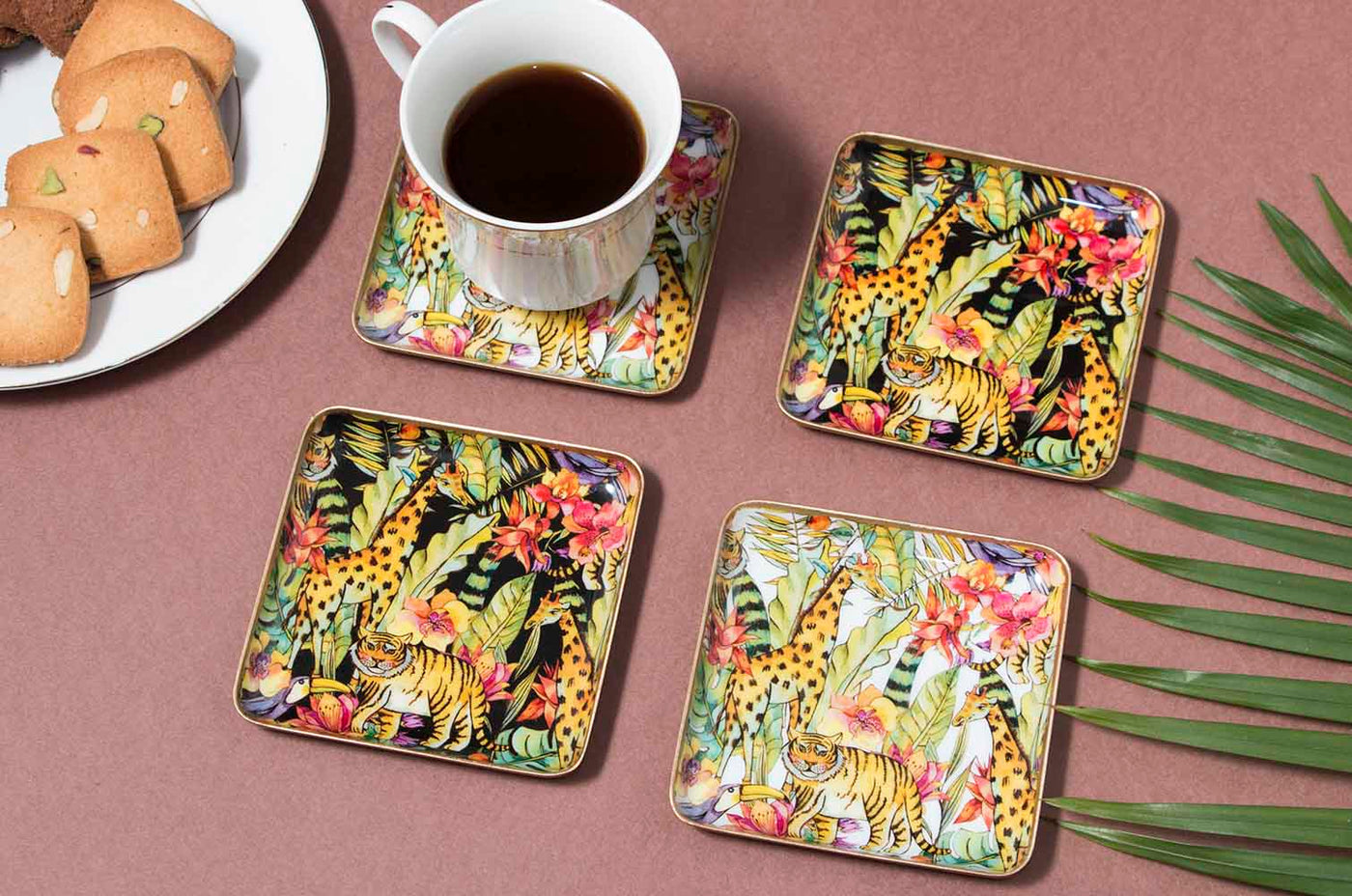 Animal Print Iron Coaster (Set of 4) - Dining & Kitchen - 2