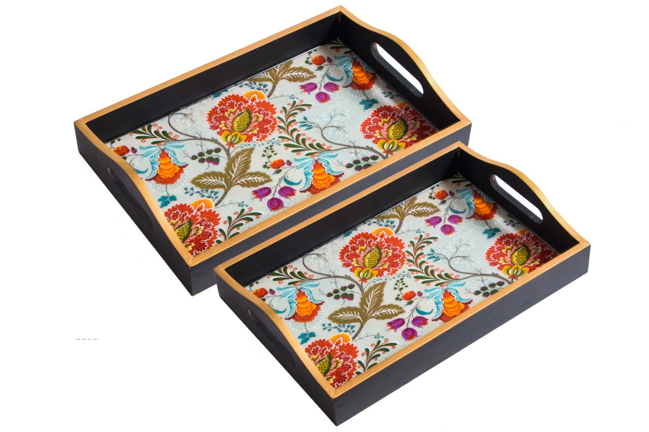 Handcrafted Serving Tray In Spanish Floral Print - Small - Dining & Kitchen - 3
