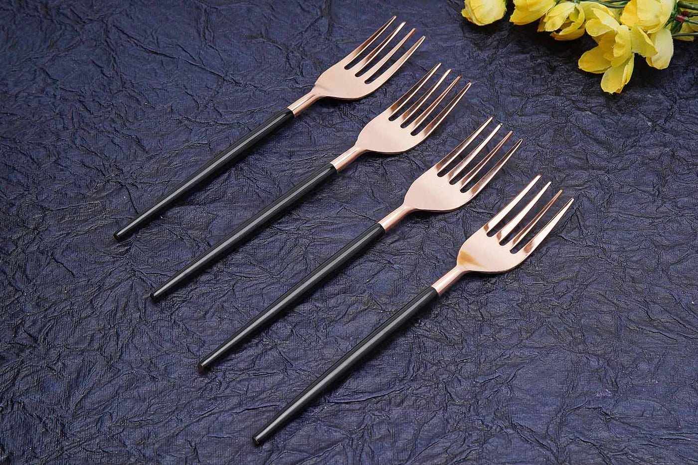 Black & Rose Gold Table Fork (Set of 4) - Dining & Kitchen - 3