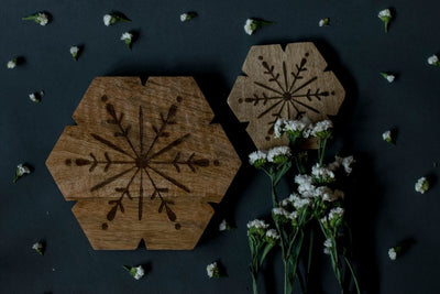 Trivets Wooden Flower Carved - Dining & Kitchen - 1