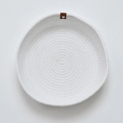 Cotton Tiny Round Basket, White - Storage & Utilities - 4