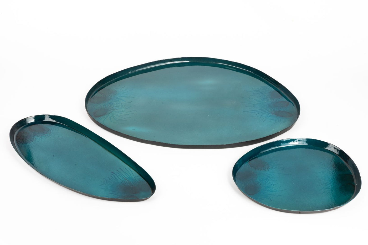 Metal Tray Textured - Blue - Dining & Kitchen - 5