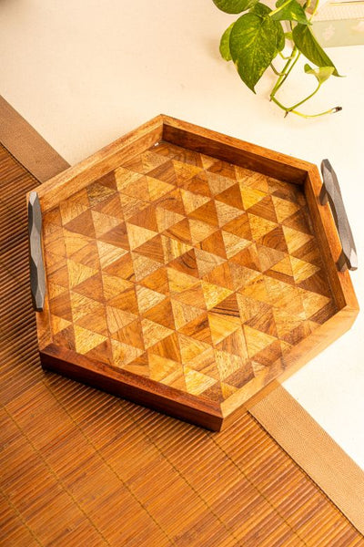 Tray Wooden Hex Mosaic - Dining & Kitchen - 2