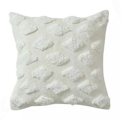 Small Diamonds Barfi Tufted Cushion Cover, White - Decor & Living - 3