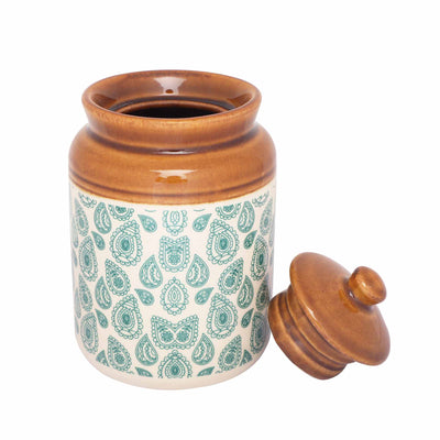 Ek Do Dhai Paisley Ceramic Jar Set of 2 - Dining & Kitchen - 7
