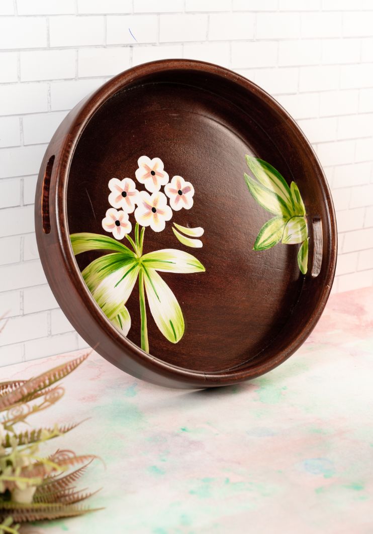 Tray Wooden Handpainted Floral - Dining & Kitchen - 2