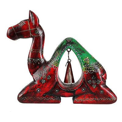 Wooden Handmade Camel With Iron Bell Figurine - Decor & Living - 4