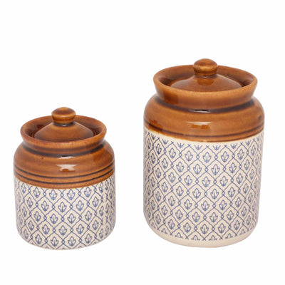 Ek Do Dhai Royal Ceramic Jar Set of 3 - Dining & Kitchen - 2
