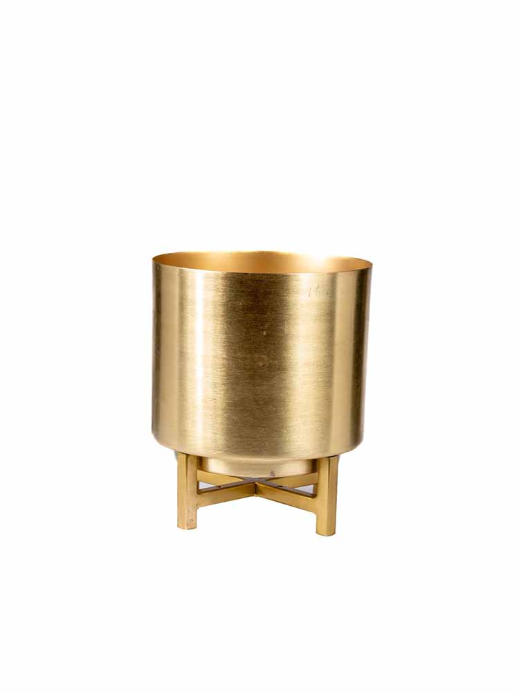 Planter Gold with Gold Stand - Decor & Living - 2