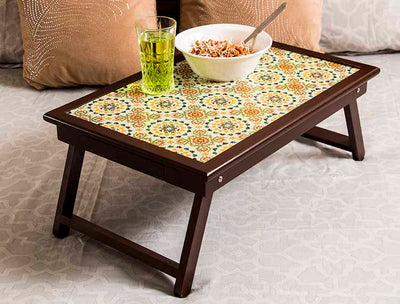Rectangular Table with Ivory and Green Color Print - Storage & Utilities - 2
