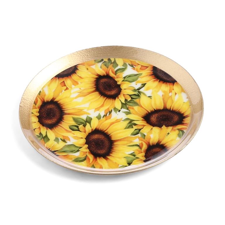 Sunflower Print Iron Coaster Set of 6 - Dining & Kitchen - 2
